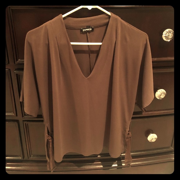 Express Sage green tunic top with side ties - Picture 1 of 1